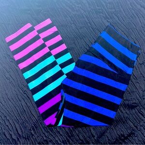 K-DEER multi color stripe Capri leggings